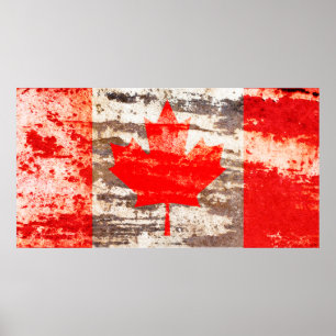 Grunge Canadian flag Poster