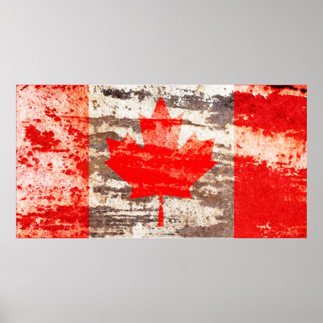 Grunge Canadian flag Poster (Front)
