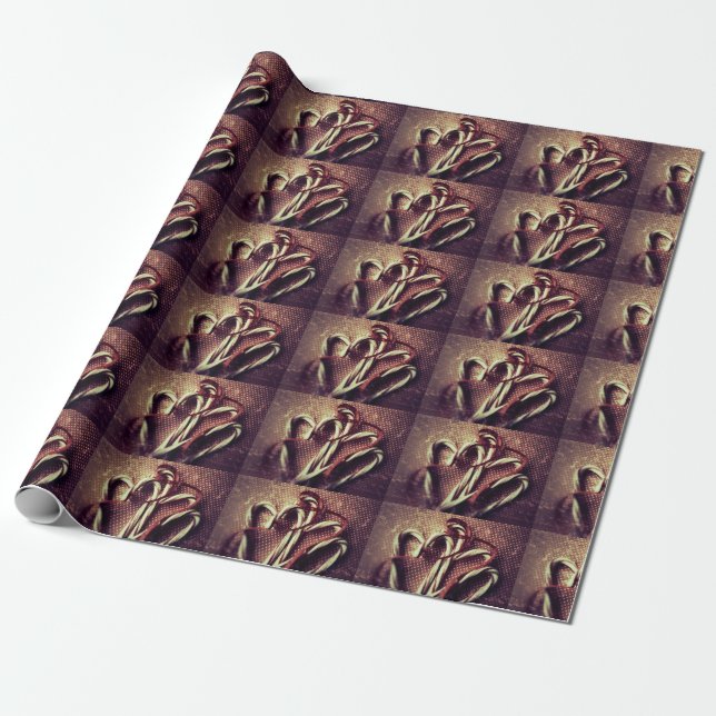 Grunge candy canes wrapping paper (Unrolled)