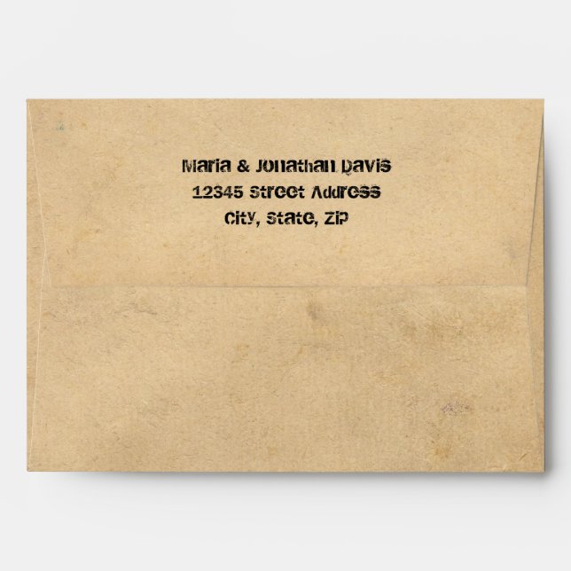 Grunge Casual Brown Paper Envelope (Back (Top Flap))