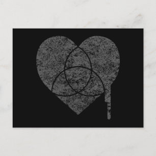 grunge chart heart postcard