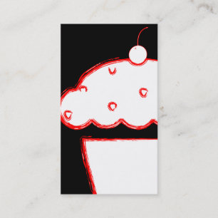grunge cherry cupcake business card