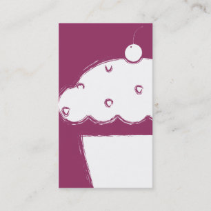 grunge cherry cupcake business card