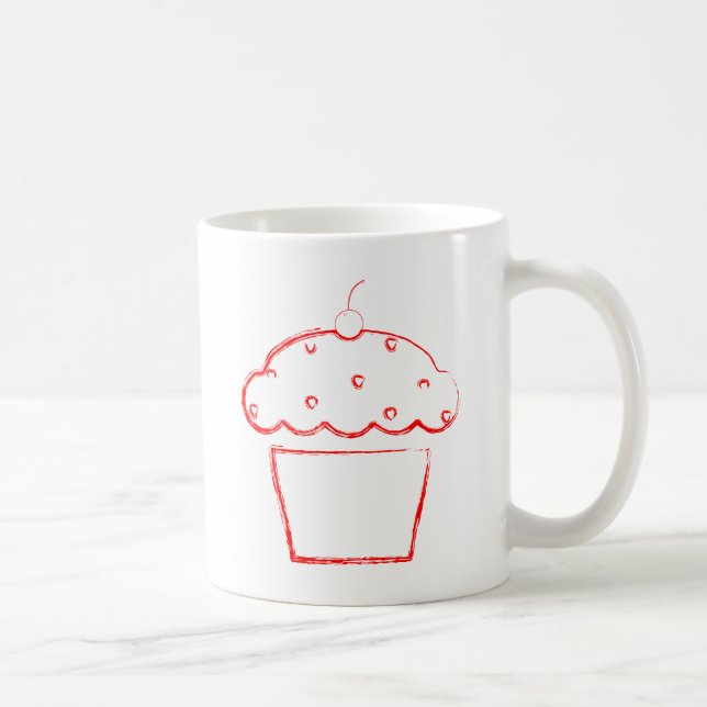grunge cherry cupcake coffee mug (Right)