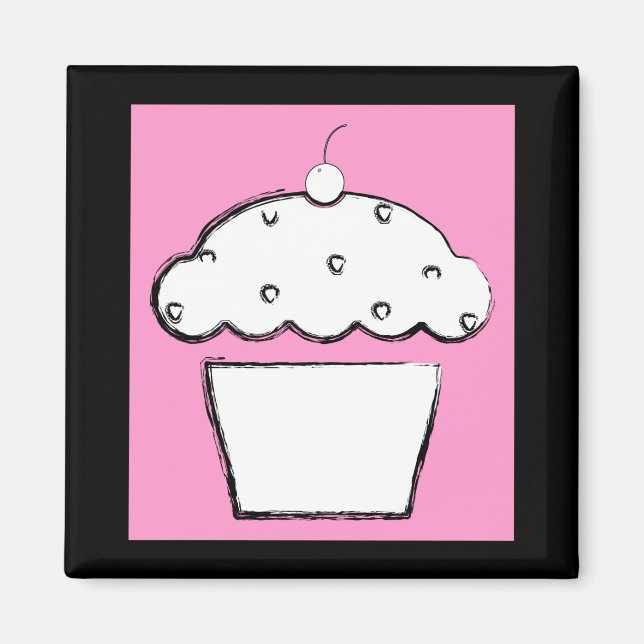 grunge cherry cupcake magnet (Front)