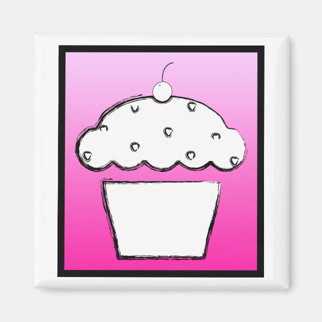 grunge cherry cupcake magnet (Front)