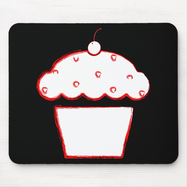 grunge cherry cupcake mouse pad (Front)