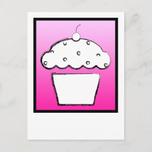 grunge cherry cupcake postcard