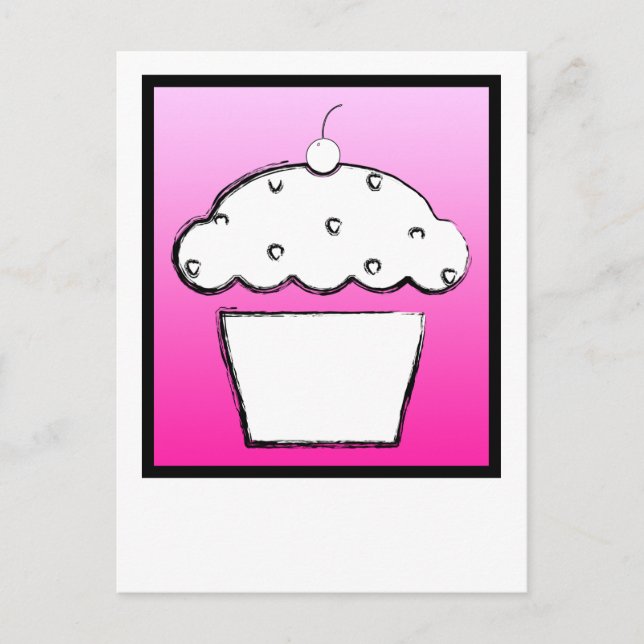 grunge cherry cupcake postcard (Front)