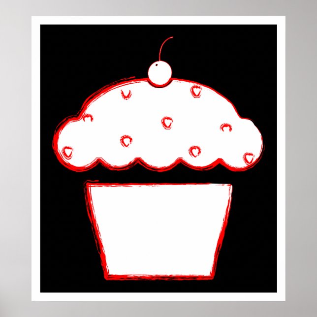 grunge cherry cupcake poster (Front)