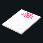 Grunge Chic Personalized Monogram Notepad<br><div class="desc">Grunge Chic Personalized Monogram Design in Pink and White</div>