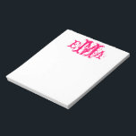 Grunge Chic Personalized Monogram Notepad<br><div class="desc">Grunge Chic Personalized Monogram Design in Pink and White</div>