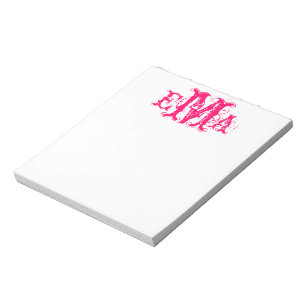 Grunge Chic Personalized Monogram Notepad