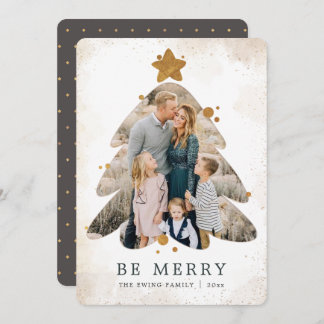 Grunge Christmas Tree Frame Carte photo
