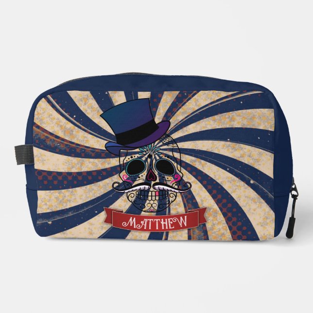 Grunge Circus Sugar Skull Ringmaster Personalised Dopp Kit (Front)