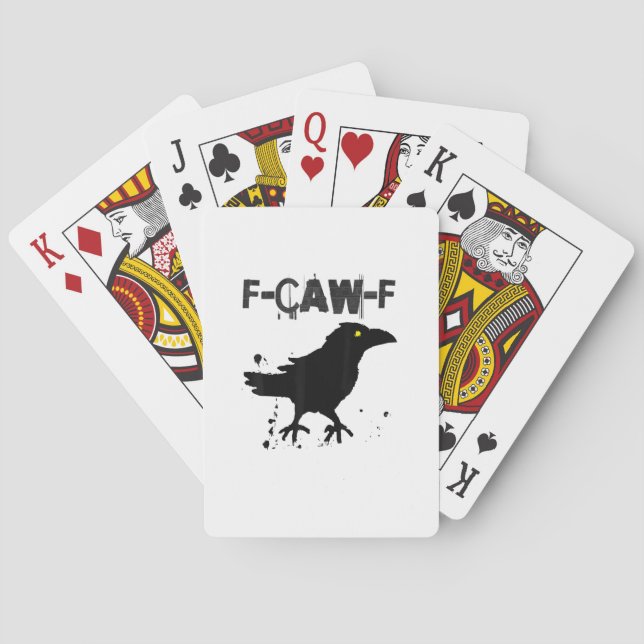 Grunge Coffee F Caw F Crow Humor Creative Style Playing Cards (Back)
