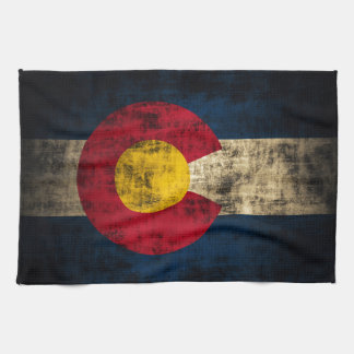 Grunge Colorado Flag Kitchen Towel