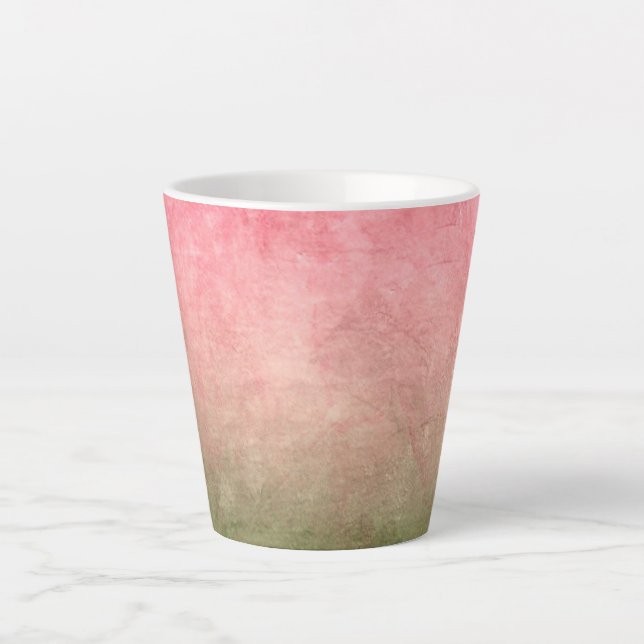 Grunge Colors - Rose Pink & Green Latte Mug (Front)