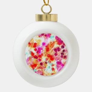 Grunge colour dot texture background ceramic ball christmas ornament