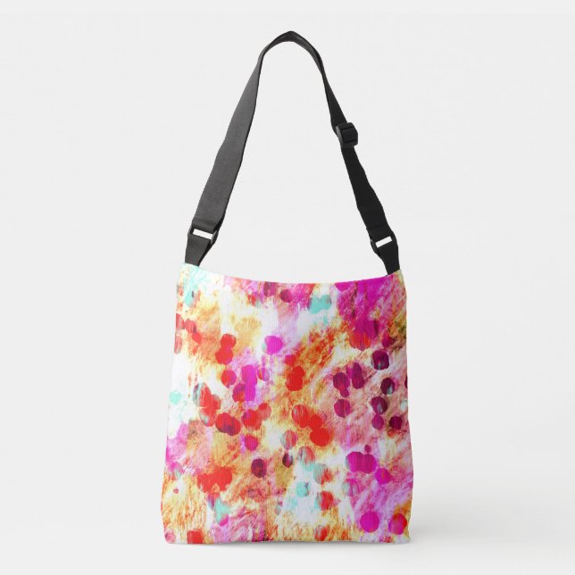 Grunge colour dot texture background crossbody bag (Front)