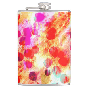 Grunge colour dot texture background hip flask