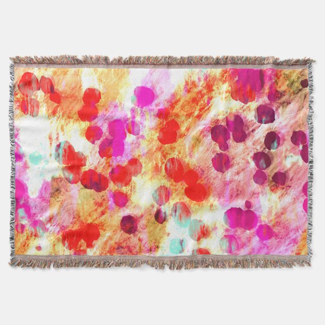 Grunge colour dot texture background throw blanket (Front)