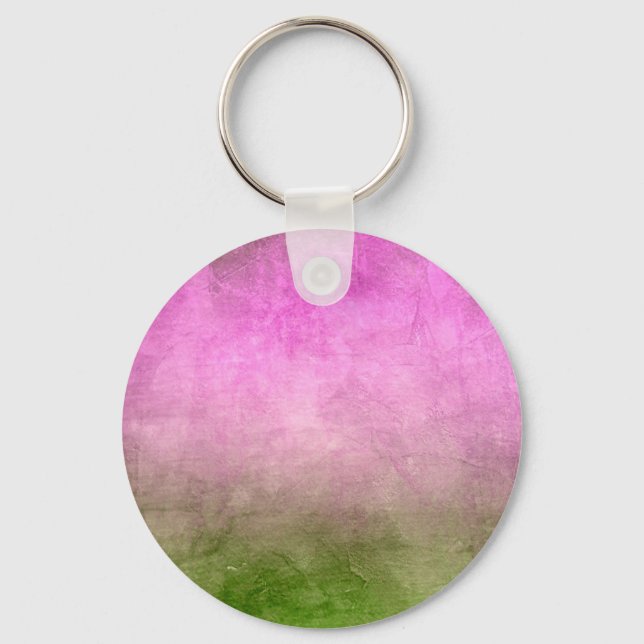 Grunge Colours - Pink & Green Keychain (Front)