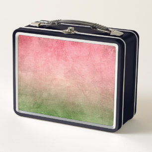 Grunge Colours - Rose Pink & Green Metal Lunch Box