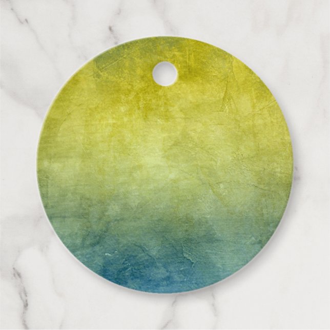 Grunge Colours - Yellow & Blue Favour Tags (Front)