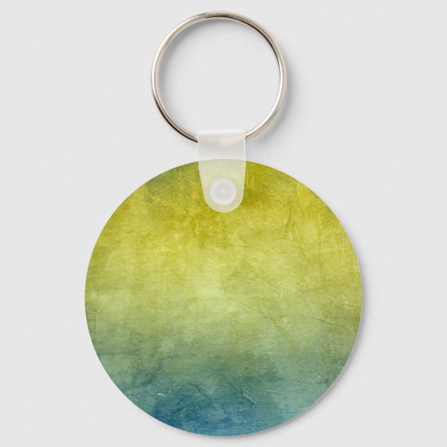 Grunge Colours - Yellow & Blue Keychain (Front)