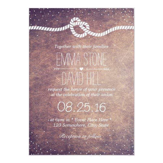 Grunge Confetti Dots Tying the Knot Wedding Card