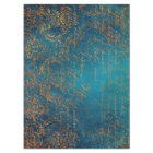 Grunge Copper Patina and Turquoise Calligraphy