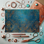 Grunge Copper Patina and Turquoise Calligraphy Tissue Paper<br><div class="desc">Enhance your crafting projects with this stunning design featuring a rustic antique turquoise/teal verdigris background adorned with elegant copper patina calligraphy and rust. Perfect for adding a touch of vintage charm to your paper crafts, scrapbooking, or decoupage projects, this design blends the timeless appeal of aged metal with the refreshing...</div>
