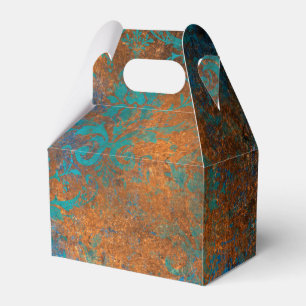 Grunge Copper Patina and Turquoise Favor Box