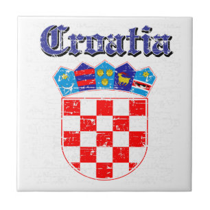 Grunge Croatia coat of arms designs Tile