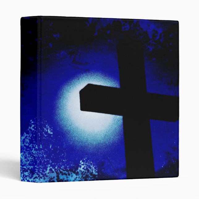 Grunge Cross Moonlight Avery Classeur (Devant/Côté)
