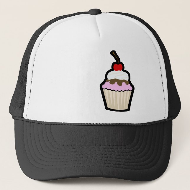 Grunge Cupcake Trucker Hat (Front)