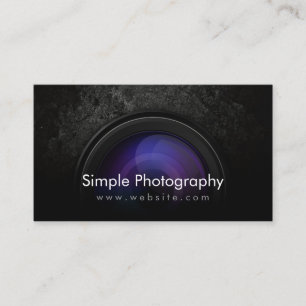 Grunge Dark Camera Lens Photography Business Card
