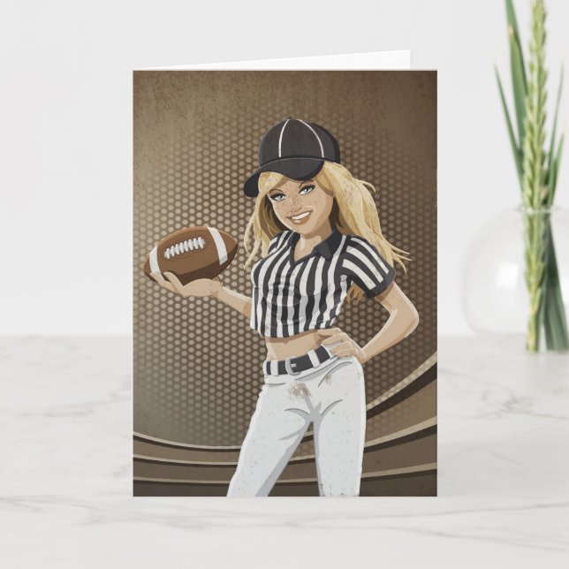 Grunge de fille d'arbitre du football de carte de (Devant)