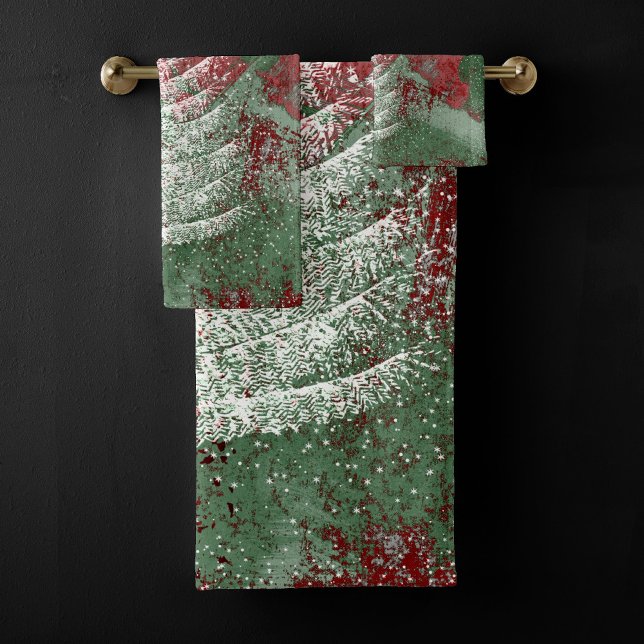 Grunge de Noël | Arbre XMas vert et blanc rouge (Créateur téléchargé)