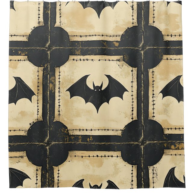 Grunge Denim Halloween Patchwork with Bats (2) (Front)