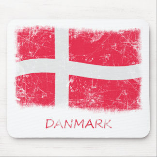 Grunge Denmark Flag Mouse Pad