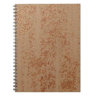 Grunge design. Copper glossy background. Metallic  Notebook
