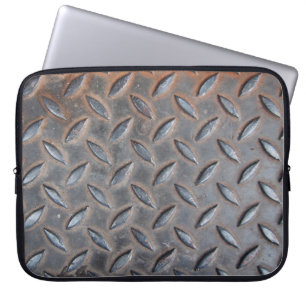grunge diamond metal background, Welded steel surf Laptop Sleeve