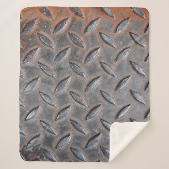grunge diamond metal background, Welded steel surf Sherpa Blanket (Front)