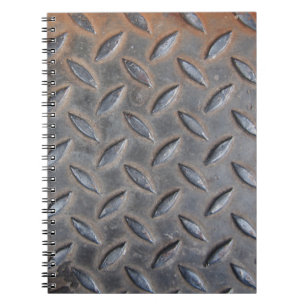 Grunge diamond metal, welded steel texture. notebook