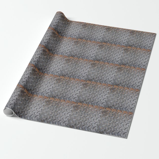 Grunge diamond metal, welded steel texture. wrapping paper (Unrolled)