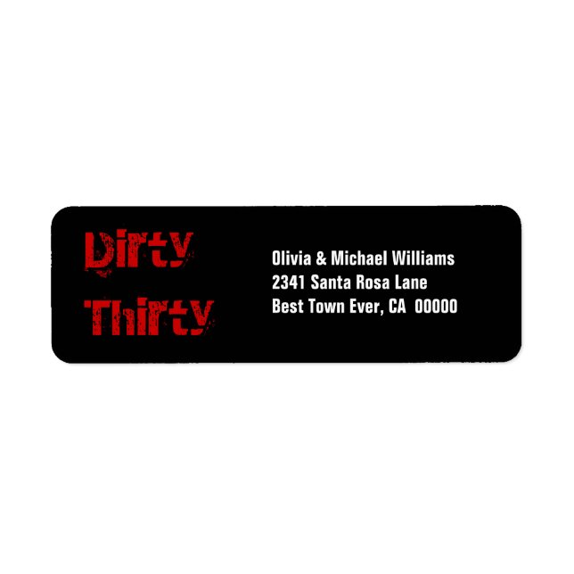 Grunge Dirty Thirty 30th Birthday Red Black White (Front)