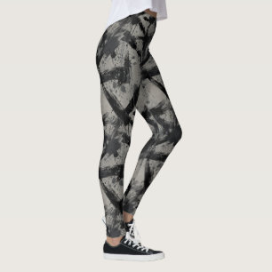 Grunge Distressed Black Streetwear Pattern Leggings