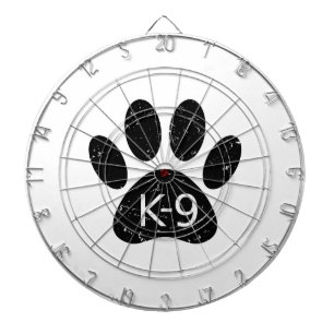 Grunge Distressed Dog Paw K-9 Dartboard